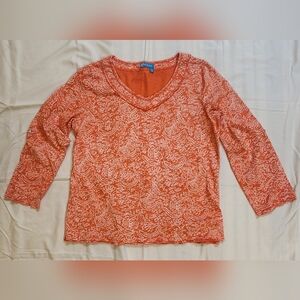 Fresh Produce l/s‎ roll tab v-neck short size M/L orange